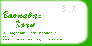 barnabas korn business card